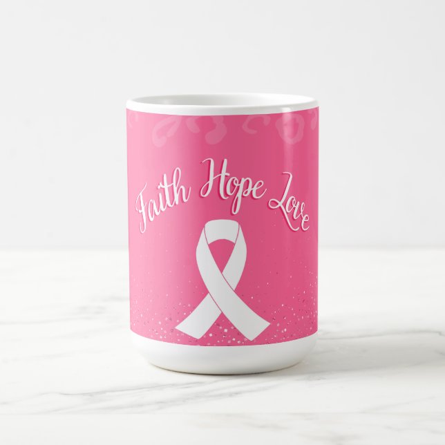 Taza De Café Faith Hope Love Cancer Survivor (Centro)