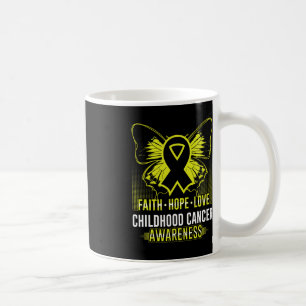 Taza De Café Faith Hope Love Children Cancer Awareness Butterf