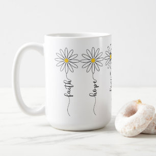 Taza De Café Faith Hope Love Daisies