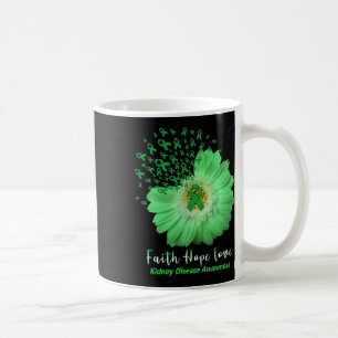Taza De Café Faith Hope Love Enfermedades renales Conciencia Gr