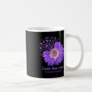 Taza De Café Faith Hope Love Fibromialgia Conciencia Púrpura Ri