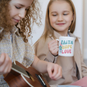 Taza De Café Faith Hope Love Inspirador Cita