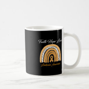 Taza De Café Faith Hope Love Leukemia Awareness Ribbon Naranja