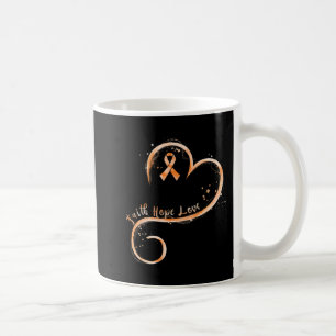 Taza De Café Faith Hope Love Naranja Ribbon Leukemia Awareness