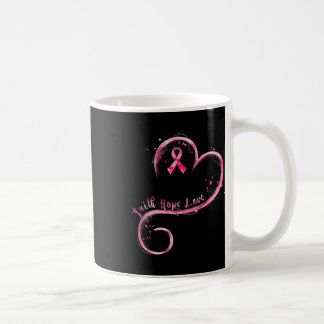 Taza De Café Faith Hope Love Pink Ribbon Brem Cancer Awarenes