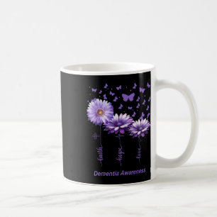 Taza De Café Faith Hope Love Purple Flower Ribbon Dementia Awar