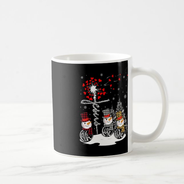 Taza De Café Faith Hope Love Snowman Jesus Dandelion Christian (Derecha)