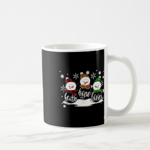 Taza De Café Faith Hope Love Snowman Navidades Pajama Cute Wint