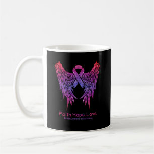 Taza De Café Faith Hope Love Wings Brewings Conciencia sobre el