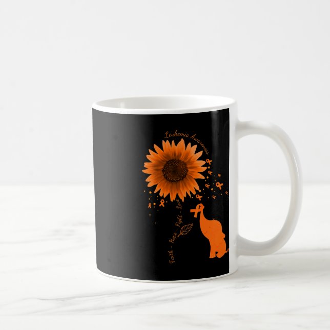 Taza De Café Faith Hope lucha por amar la leucemia del girasol  (Derecha)