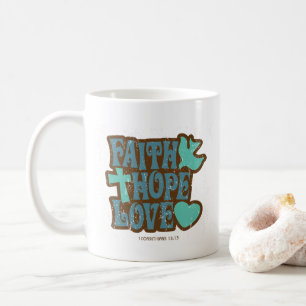 Taza De Café Faith, Hope y Love Coffee Mug