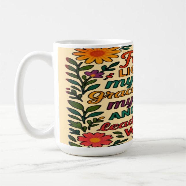 Taza De Café Faith Lights My Path Christian Art - Inspirational (Izquierda)