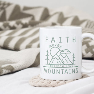 Taza De Café Faith Mueve Montañas Matthew 17:20 Sage cristiano