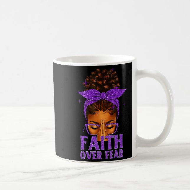 Taza De Café Faith Over Fear Black Women Afro Christian African (Derecha)