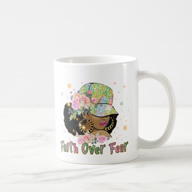 Taza De Café Faith Over Fear Coffee Mug (Derecha)