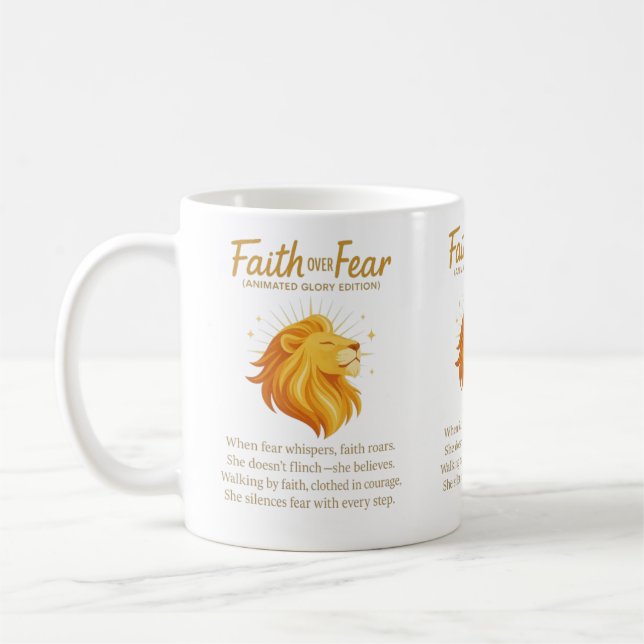 Taza De Café Faith Over Fear (Edición de Gloria Animada) (Izquierda)