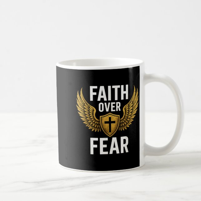 Taza De Café Faith Over Fear Gold  (Derecha)