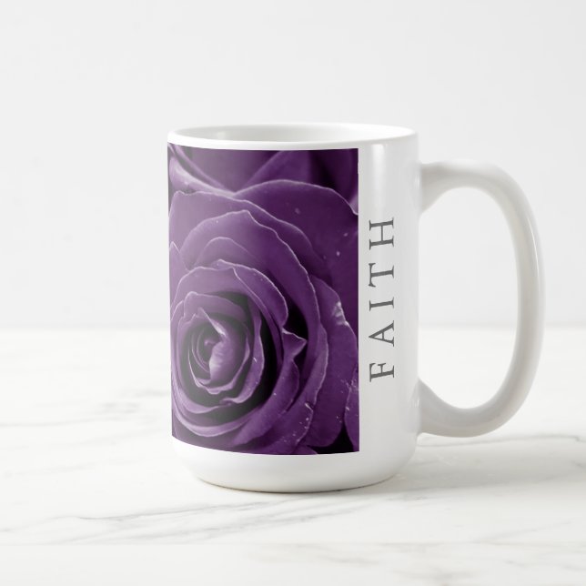 Taza De Café Faith Purple Roses 15oz Classic Mug (Derecha)