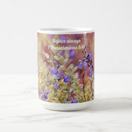 Taza De Café Faith Rejoice siempre Flower Scripting Mug Cup