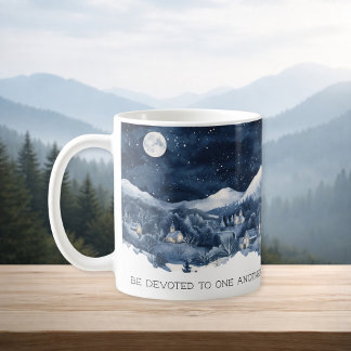 Taza De Café Faith Scripture Snow Mountain Romans 12:10 Mug