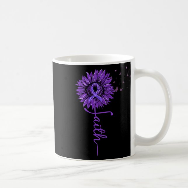 Taza De Café Faith Sunflower La conciencia de Heimer púrpura (Derecha)