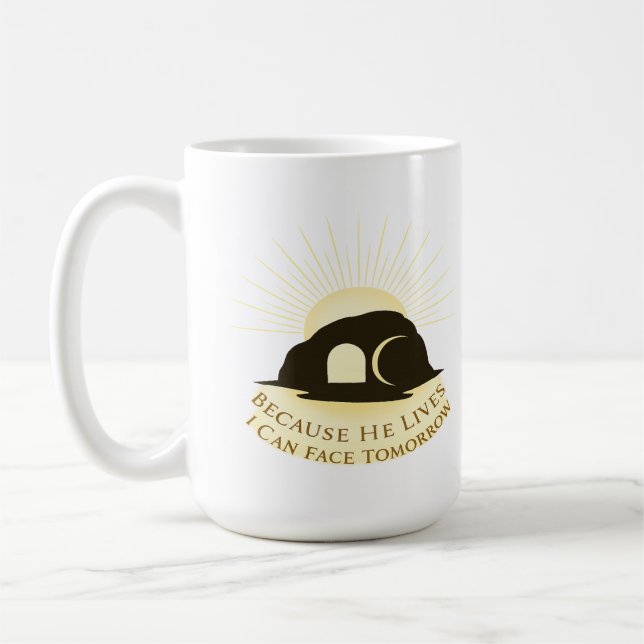 Taza De Café Faith Sunrise Easter 2026 Mug — Christian Gift (Izquierda)