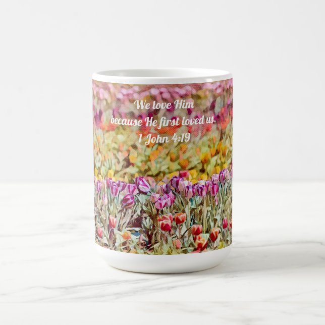 Taza De Café Faith Tulip Floral Scripts Love Mug Cup (Centro)