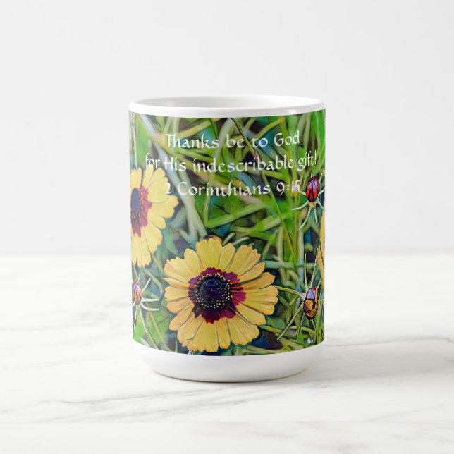 Taza De Café Faith Wildflower Floral Bible Verse Mug Cup (Centro)