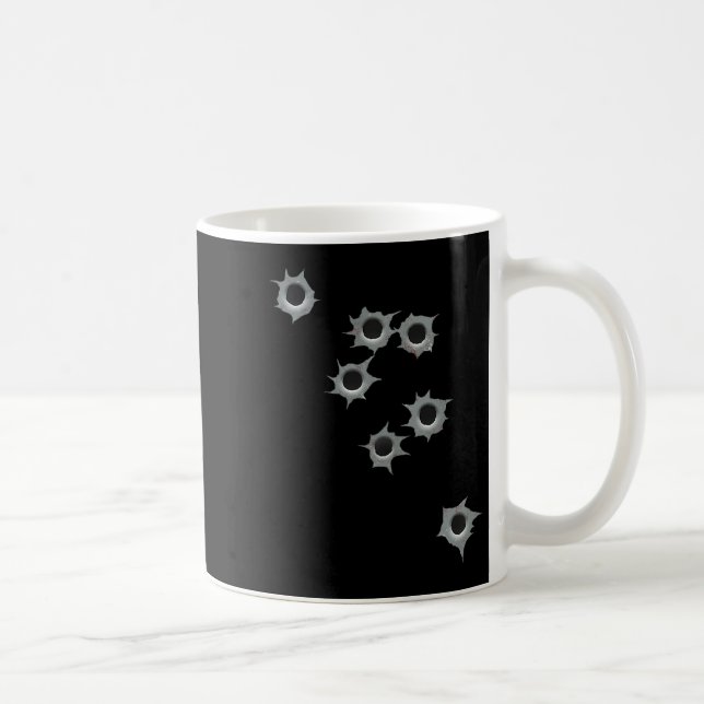 Taza De Café Fake Bullet Hole Funny Costume Graphic Design  (Derecha)