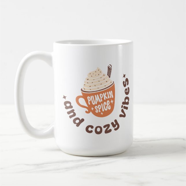 Taza De Café Fall Aesthetic  Pumpkin Spice and Cozy vibes  (Izquierda)