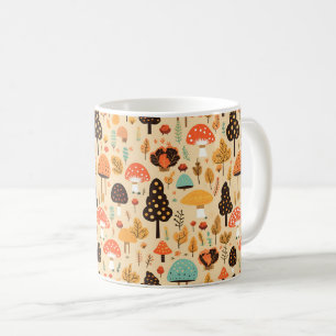 Taza De Café Fall Leaves champiñones y calabaza