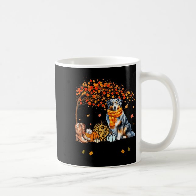 Taza De Café Fall Maple Tree Print Dog Lover Happy Thanksgiving (Derecha)
