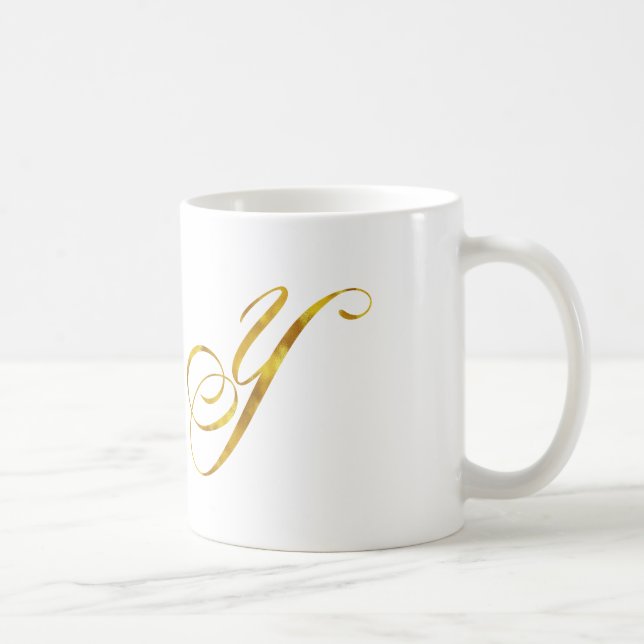 Taza De Café Falsa inicial de encargo de los monogramas del (Derecha)