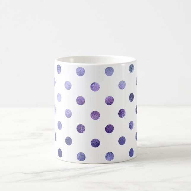 Taza De Café Falso lunar metálico violeta púrpura azul del (Centro)