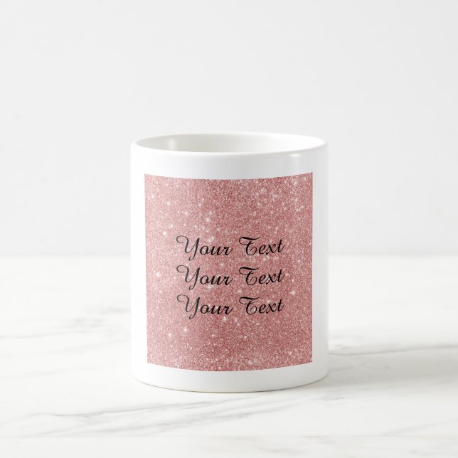 Taza De Café Falso oro subió purpurina de lujo elegante (Centro)