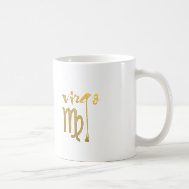 Taza De Café Falso símbolo del zodiaco del virgo del Relieve (Derecha)