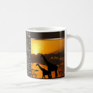 Taza De Café Familia 2 de la jirafa
