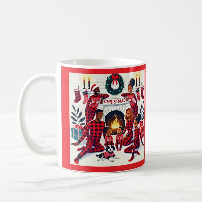 Taza De Café Familia afroamericana de vacaciones acogedora pija (Izquierda)