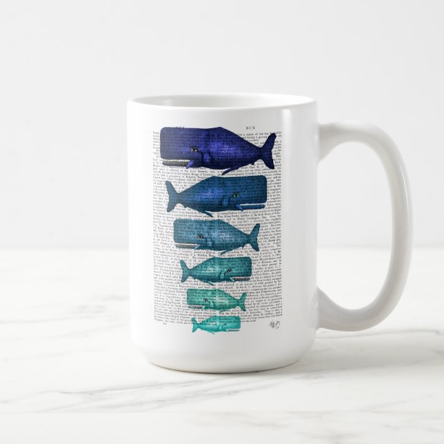 Taza De Café Familia ballena azul (Derecha)