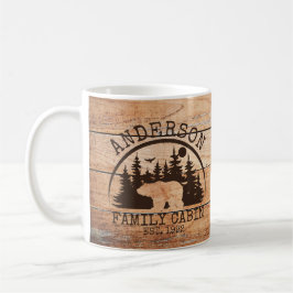 Taza De Café Familia Cabina nombre de madera Rústico personaliz