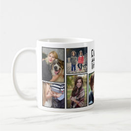 Taza De Café Familia Collage de fotos 9 Imágenes Añadir nombre
