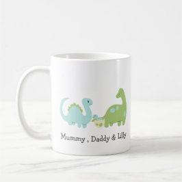 Taza De Café Familia Cute Dino , Familia Personalizada