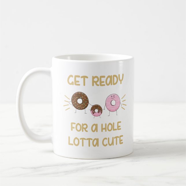 Taza De Café Familia Cute Donut, Invitación de bebé (Izquierda)