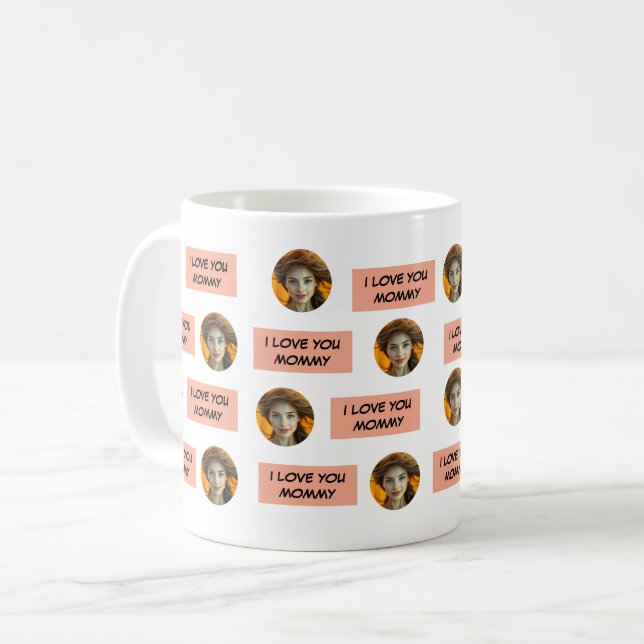 Taza De Café Familia Cute Personalizada Cara 5 Fotos (Anverso izquierdo)