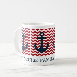 Taza De Café Familia de Anclajes Náuticos Reunión Azul Blanco R