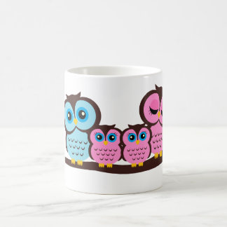 Taza De Café Familia de búhos de cuatro