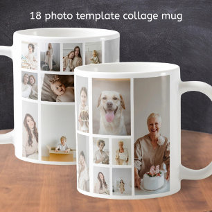 Taza De Café Familia de Collages de fotos personalizada