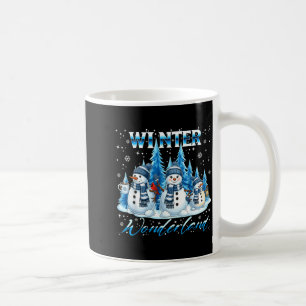Taza De Café Familia de muñeco de nieve de paisaje invernal cop