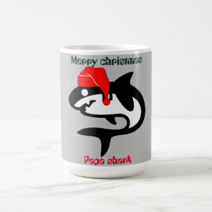 Taza De Café familia de navidades tiburones, personalizar perso