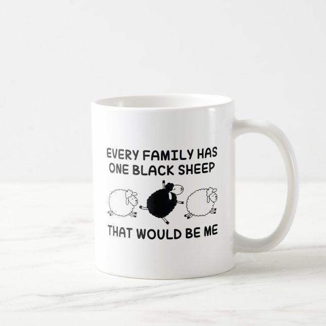 Taza De Café Familia de ovejas negras (Derecha)